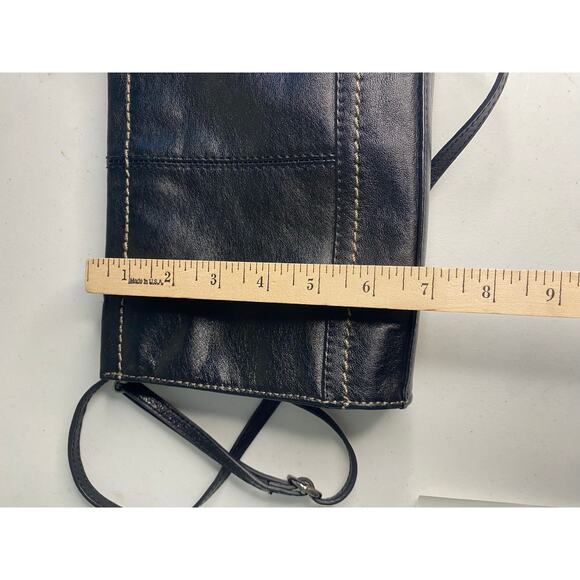 The Sak Iris Leather Crossbody Clutch Purse Classic Black Bag Small Boho - Picture 9 of 12